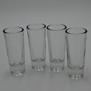 Vintage Crisa Liquor Shooter Double Shot Glass Heavy Bottom 2 oz.  Set of 4
